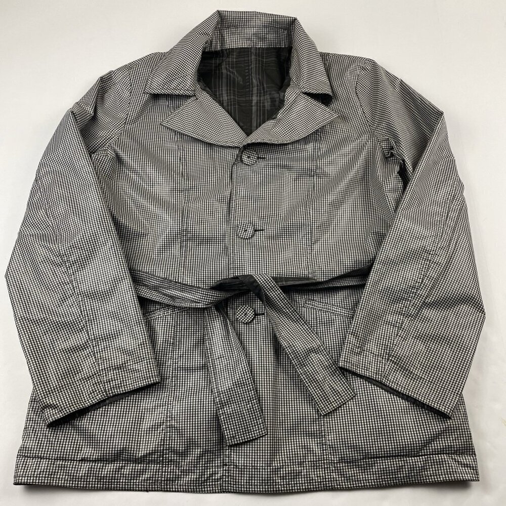 Chico’s Reversible Windbreaker Jacket Women’s 1 Button Up Plaid Check Button Up